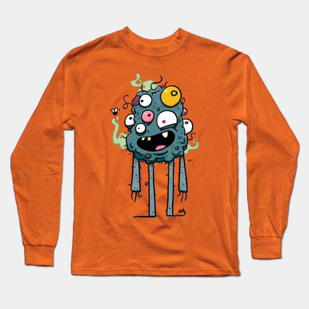 Belly Button Lint Monster Long Sleeve T-Shirt by striffle